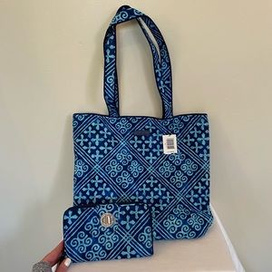 Vera Bradley Cuban Tiles Tote & Turn Lock Wallet Set
